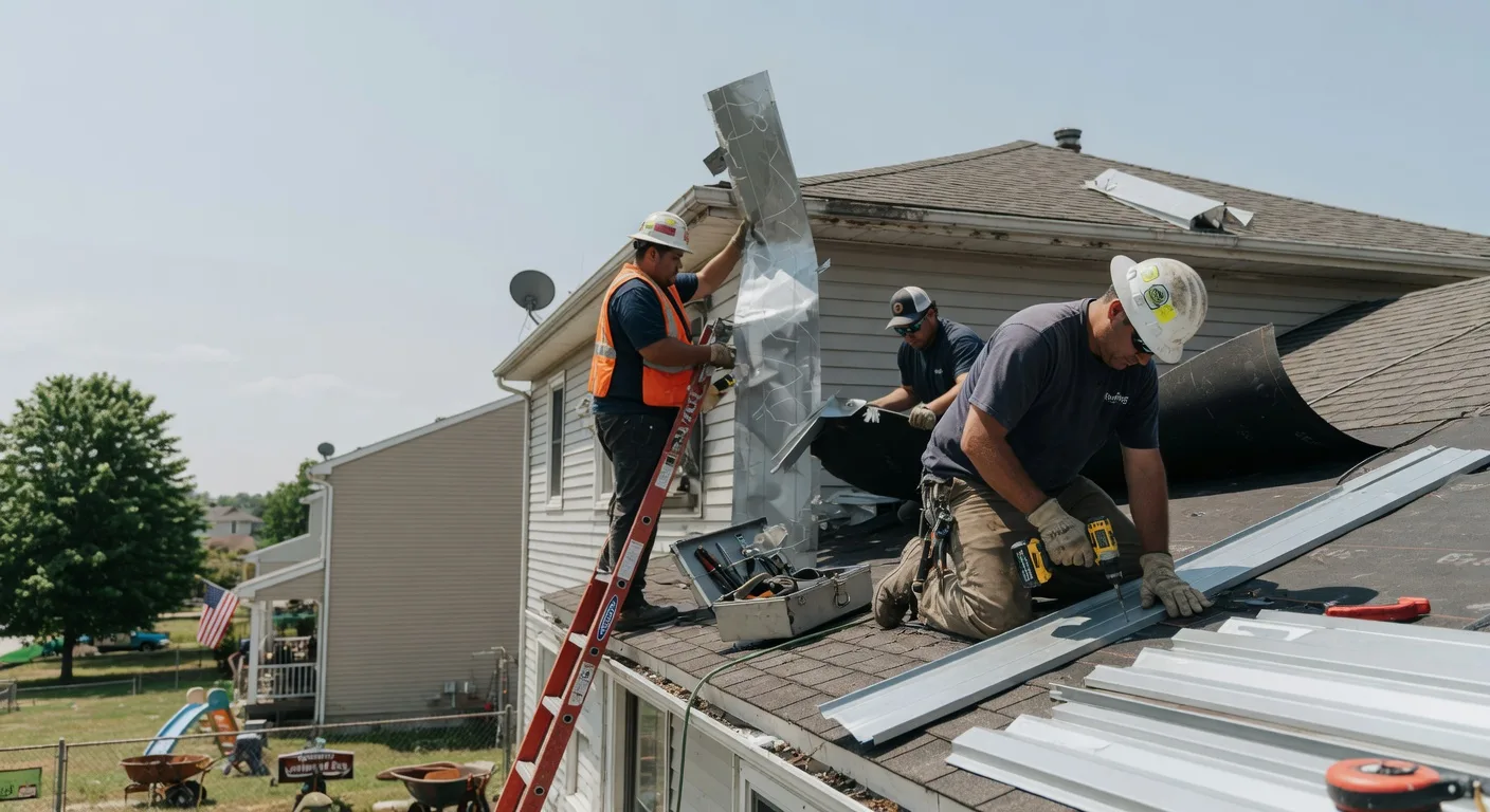 Storm Damage Metal Roof Repair in New Florence, PA